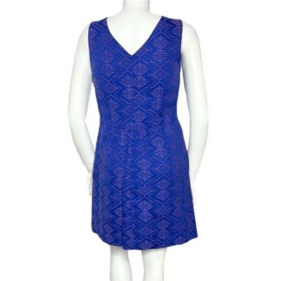 New Anthropologie Maeve Blue & Purple Mini Dress Sz. 12 Sleeveless Side Pockets‎ - Picture 5 of 7